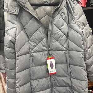 Elegant Gray Quilted Jacket puffer